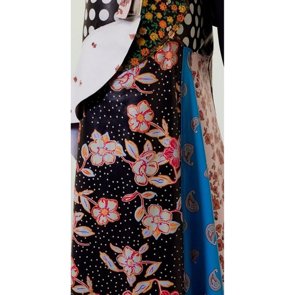 ZARA:s Unique Patchwork Maxi Skirt Boho Festival Floral Polka Dot Print Flowy - Picture 6 of 15